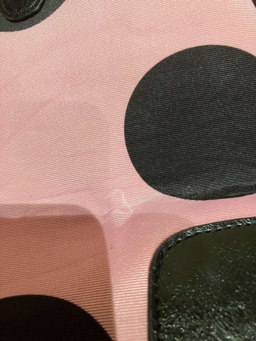Pink Polka Dot Women's Satchel Bag with Black Accents - Picture 12 of 14